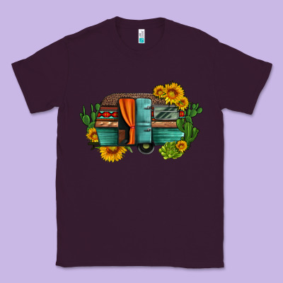 Caravan Sunflowers And Cactus Classic Tee Designed By Artiststas