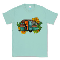 Seafoam caravan sunflowers and cactus Classic Tee - Artiststas