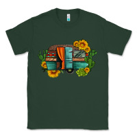 Sports Green caravan sunflowers and cactus Classic Tee - Artiststas