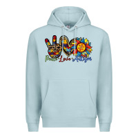 Blue Mist peace love autism sunflower Premium Hoodie - RacoonDesign