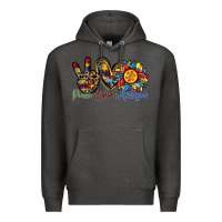 Charcoal Heather peace love autism sunflower Premium Hoodie - RacoonDesign