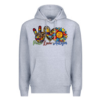 Heather Grey peace love autism sunflower Premium Hoodie - RacoonDesign
