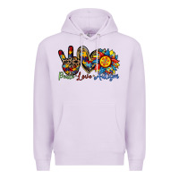 Lilac peace love autism sunflower Premium Hoodie - RacoonDesign