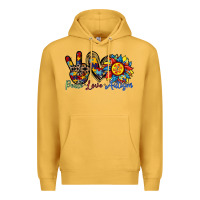 Mustard peace love autism sunflower Premium Hoodie - RacoonDesign