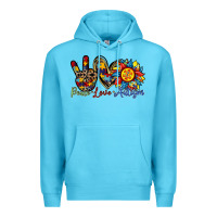 Ocean Blue peace love autism sunflower Premium Hoodie - RacoonDesign