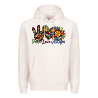 Pale Pink peace love autism sunflower Premium Hoodie - RacoonDesign