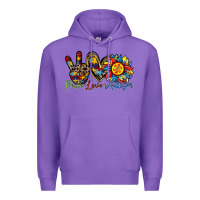 Purple peace love autism sunflower Premium Hoodie - RacoonDesign