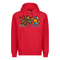 Red peace love autism sunflower Premium Hoodie - RacoonDesign