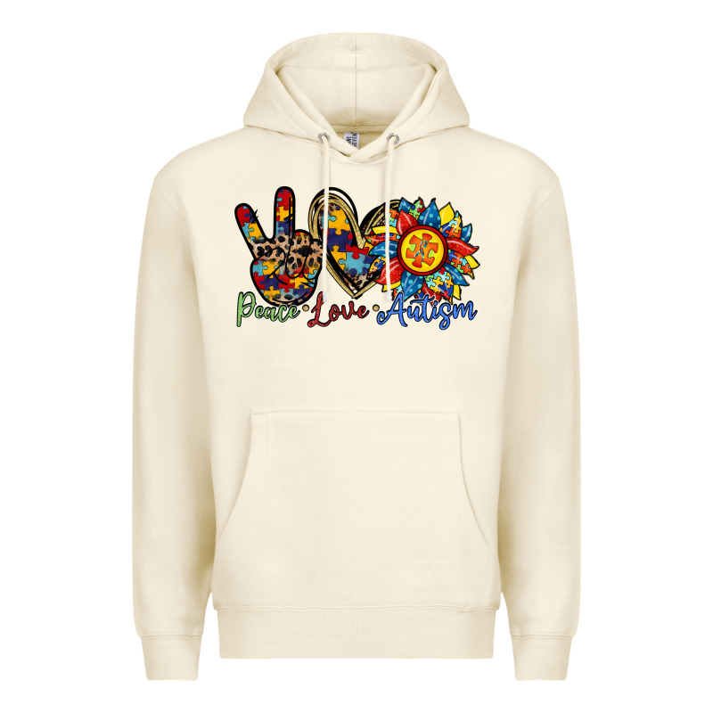 Peace Love Autism Sunflower Premium Hoodie by RacoonDesign | Teevron
