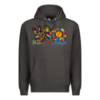 Smoke peace love autism sunflower Premium Hoodie - RacoonDesign
