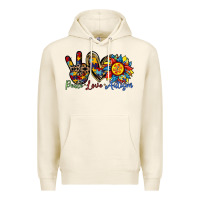 Tofu peace love autism sunflower Premium Hoodie - RacoonDesign