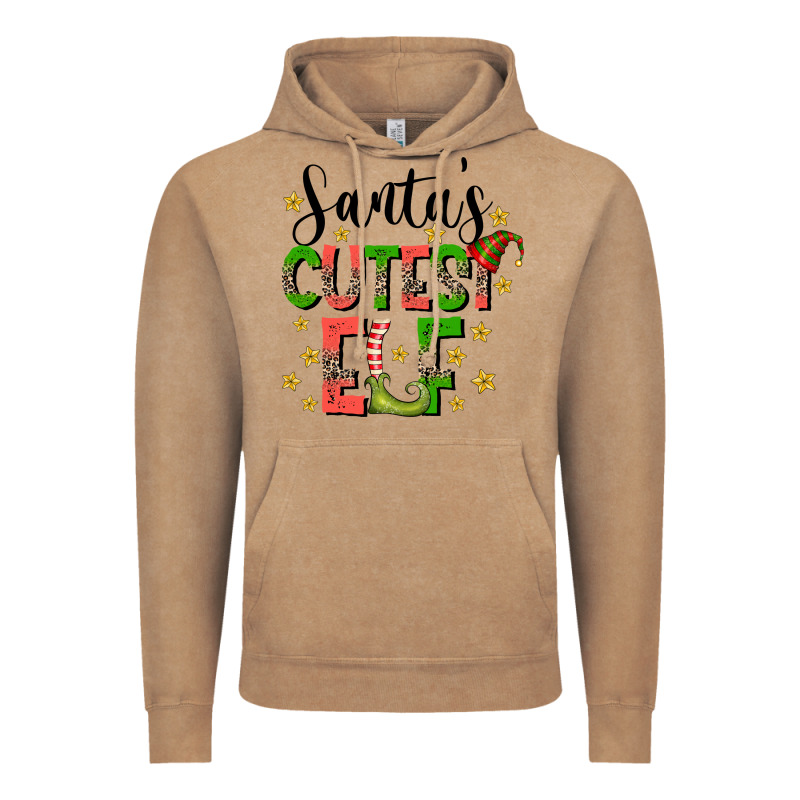 Santas Cutest Elf Vintage Hoodie by CowhideDigitalArt | Teevron