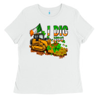 White I dig you St. Patrick's Ladies Tee - OliviaCreatesArt