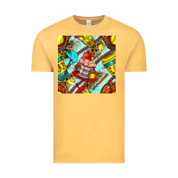 Vintage Mustard softball coffee cup and bat with leopard seamless pattern bbs Vintage Tee - BundleAndBundleShop
