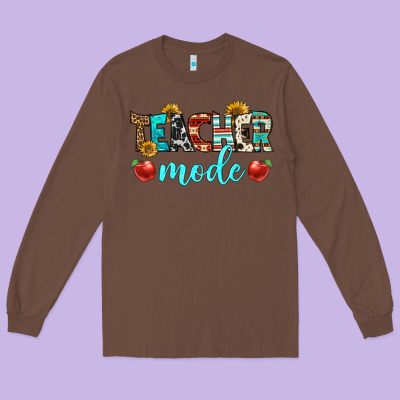 Teacher Mode Long Sleeve Tee Designed By Bundleandbundleshop