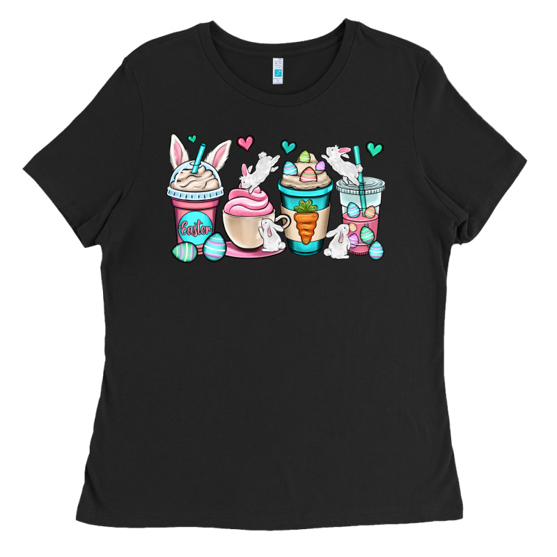 Easter Bunnies Coffee Cups Ladies Tee by OliviaCreatesArt | Teevron
