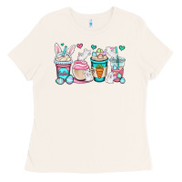 Bone Easter bunnies coffee cups Ladies Tee - OliviaCreatesArt