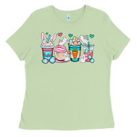 Matcha Easter bunnies coffee cups Ladies Tee - OliviaCreatesArt