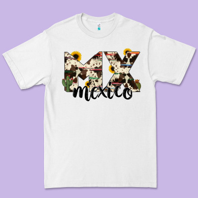 Mexico State Cowhide Serape Cactus Premium Tee Designed By Ranaportraitstore