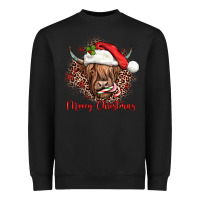 Black mooey christmas cow Heavyweight Sweatshirt - JahusDesignShop