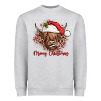 Heather Grey mooey christmas cow Heavyweight Sweatshirt - JahusDesignShop
