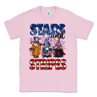 Bubblegum Pink Stars and stripes gnomes 4th of july Classic Tee - CowGirlArtShop