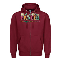 Burgundy prayer the strongest wireless connection Zipper Hoodie - JahusDesignShop