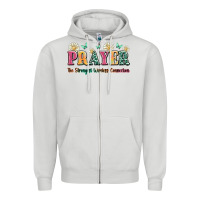 Dove Grey prayer the strongest wireless connection Zipper Hoodie - JahusDesignShop