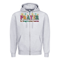 Heather Grey prayer the strongest wireless connection Zipper Hoodie - JahusDesignShop
