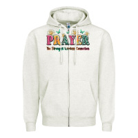 Oatmeal Heather prayer the strongest wireless connection Zipper Hoodie - JahusDesignShop
