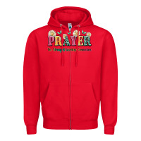 Red prayer the strongest wireless connection Zipper Hoodie - JahusDesignShop