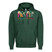 Sports Green prayer the strongest wireless connection Zipper Hoodie - JahusDesignShop