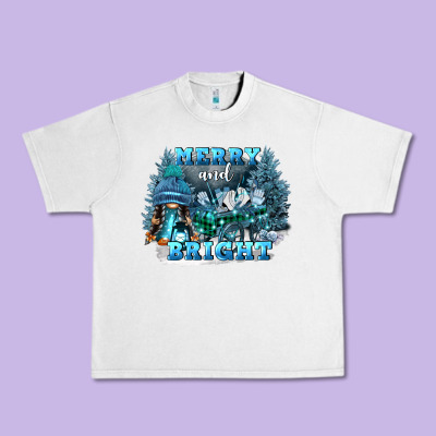 Merry And Bright Urban Heavy Tee Designed By Fadigitalartstudio