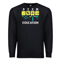 Black stem education science tech engineering maths Premium Sweatshirt - linhVisuals