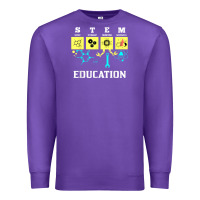 Purple stem education science tech engineering maths Premium Sweatshirt - linhVisuals