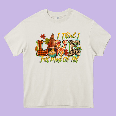 I Think I Love Fall Most Of All Heavy Core Tee Designed By Cowgirlartshop