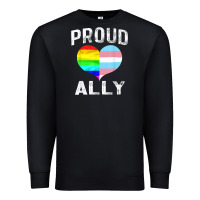 Black proud ally lgbt rainbow heart gay pride month Premium Sweatshirt - linhVisuals
