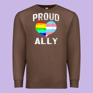 Proud Ally Lgbt Rainbow Heart Gay Pride Month Premium Sweatshirt Designed By Linhvisuals