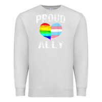 Dove Grey proud ally lgbt rainbow heart gay pride month Premium Sweatshirt - linhVisuals