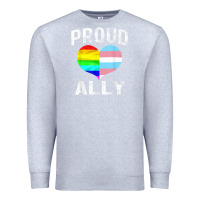 Heather Grey proud ally lgbt rainbow heart gay pride month Premium Sweatshirt - linhVisuals