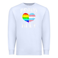 White proud ally lgbt rainbow heart gay pride month Premium Sweatshirt - linhVisuals