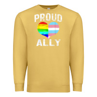 Antique Gold proud ally lgbt rainbow heart gay pride month Premium Sweatshirt - linhVisuals