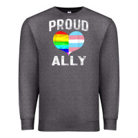 Charcoal Heather proud ally lgbt rainbow heart gay pride month Premium Sweatshirt - linhVisuals