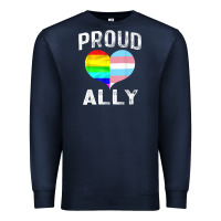 Navy proud ally lgbt rainbow heart gay pride month Premium Sweatshirt - linhVisuals