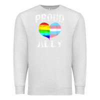 Oatmeal Heather proud ally lgbt rainbow heart gay pride month Premium Sweatshirt - linhVisuals