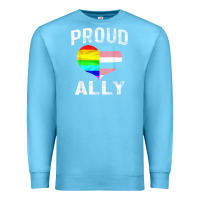 Ocean Blue proud ally lgbt rainbow heart gay pride month Premium Sweatshirt - linhVisuals