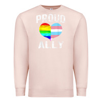 Pale Pink proud ally lgbt rainbow heart gay pride month Premium Sweatshirt - linhVisuals