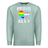 Seafoam proud ally lgbt rainbow heart gay pride month Premium Sweatshirt - linhVisuals