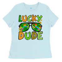 Baby Blue St. Patrick's Lucky dude Ladies Tee - OliviaCreatesArt