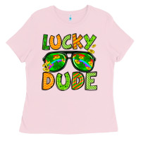 Bubblegum Pink St. Patrick's Lucky dude Ladies Tee - OliviaCreatesArt